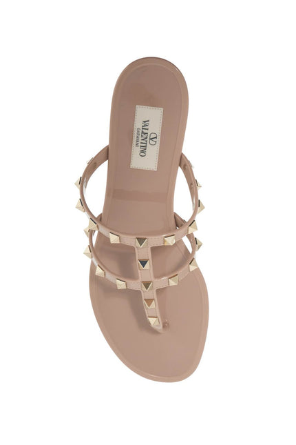 Valentino GARAVANI rockstud pvc thong sandals - Neutral