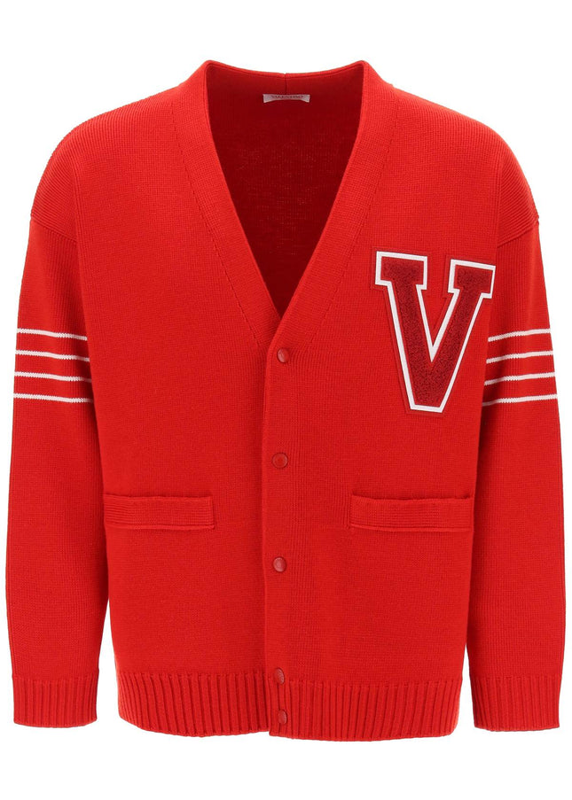 Valentino GARAVANI v patch wool cardigan - Red