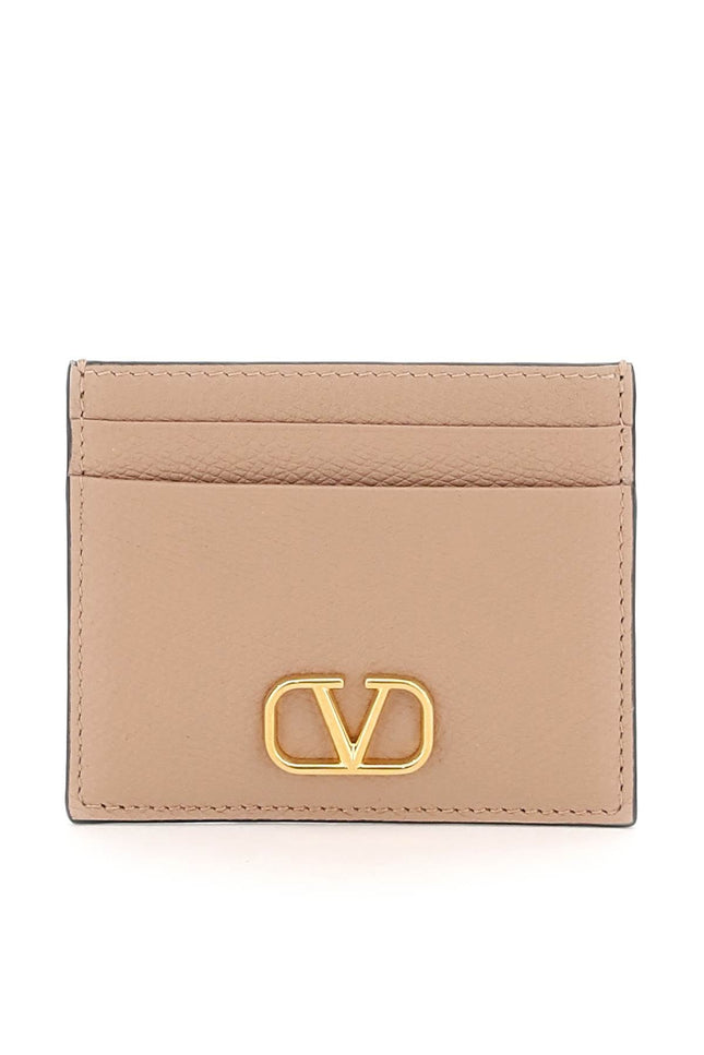 Valentino GARAVANI vlogo signature grainy calfskin cardholder - Pink