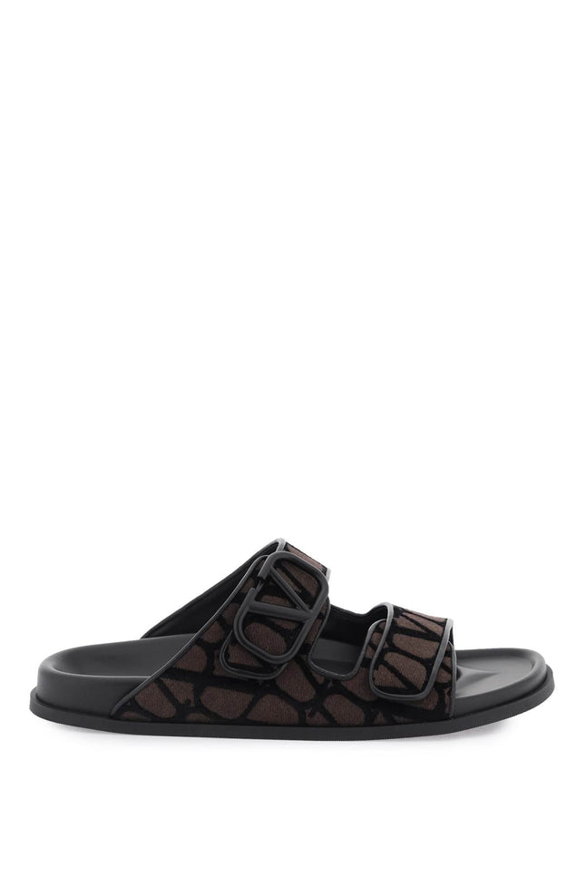 Valentino GARAVANI vlogo toile iconographe slides - Brown