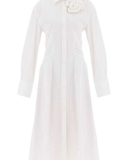 Valentino Garavani compact poplin midi dress with rose