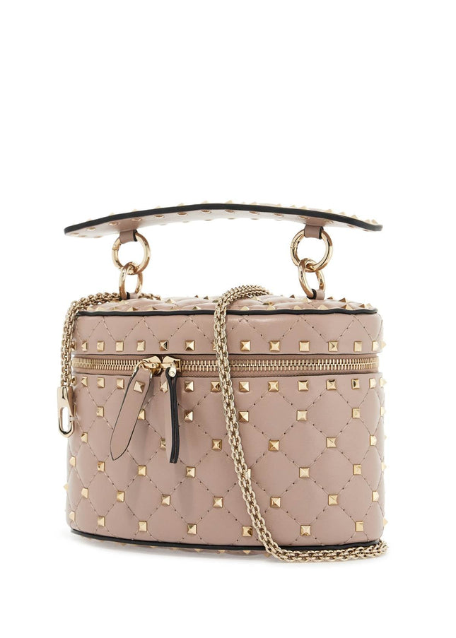 Valentino Garavani cylindrical vanity bag in powder leather with diamond pattern