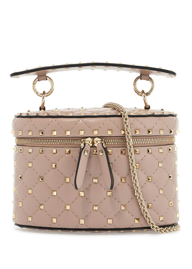 Valentino Garavani cylindrical vanity bag in powder leather with diamond pattern