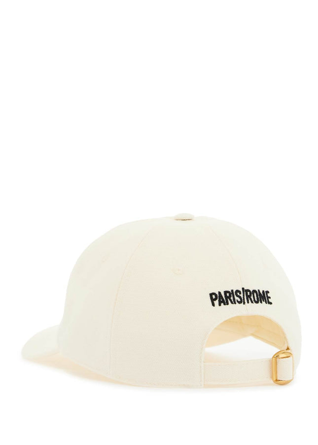 Valentino Garavani ivory cotton baseball cap with adjustable embroidered logo