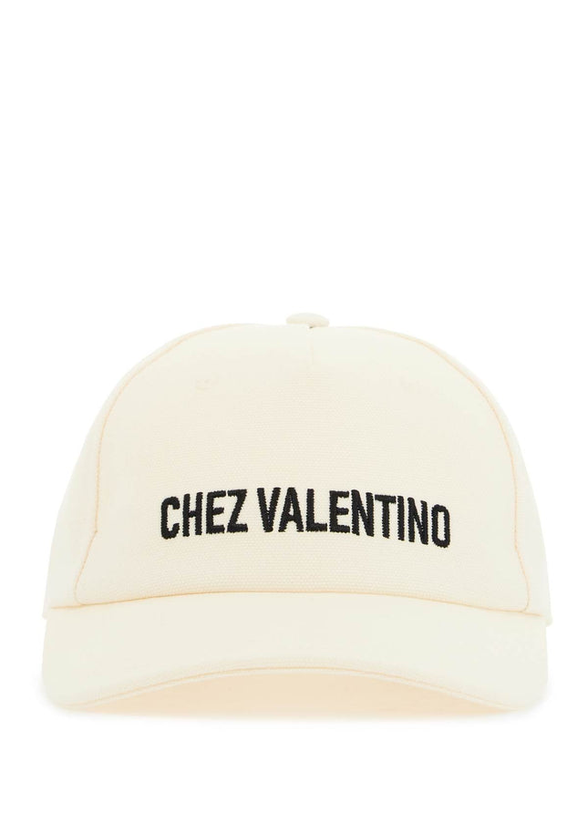 Valentino Garavani ivory cotton baseball cap with adjustable embroidered logo