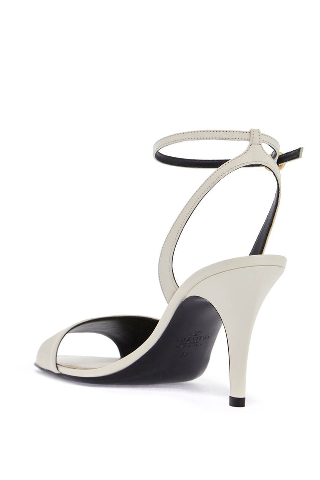 Valentino Garavani ivory goat leather stiletto sandal with striped strap