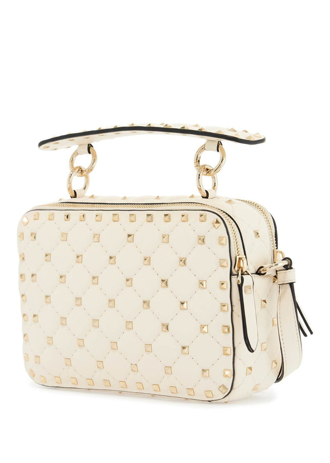 Valentino Garavani ivory quilted leather crossbody bag with studs