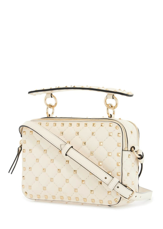 Valentino Garavani ivory quilted leather crossbody bag with studs