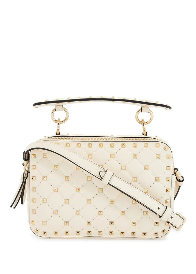 Valentino Garavani ivory quilted leather crossbody bag with studs