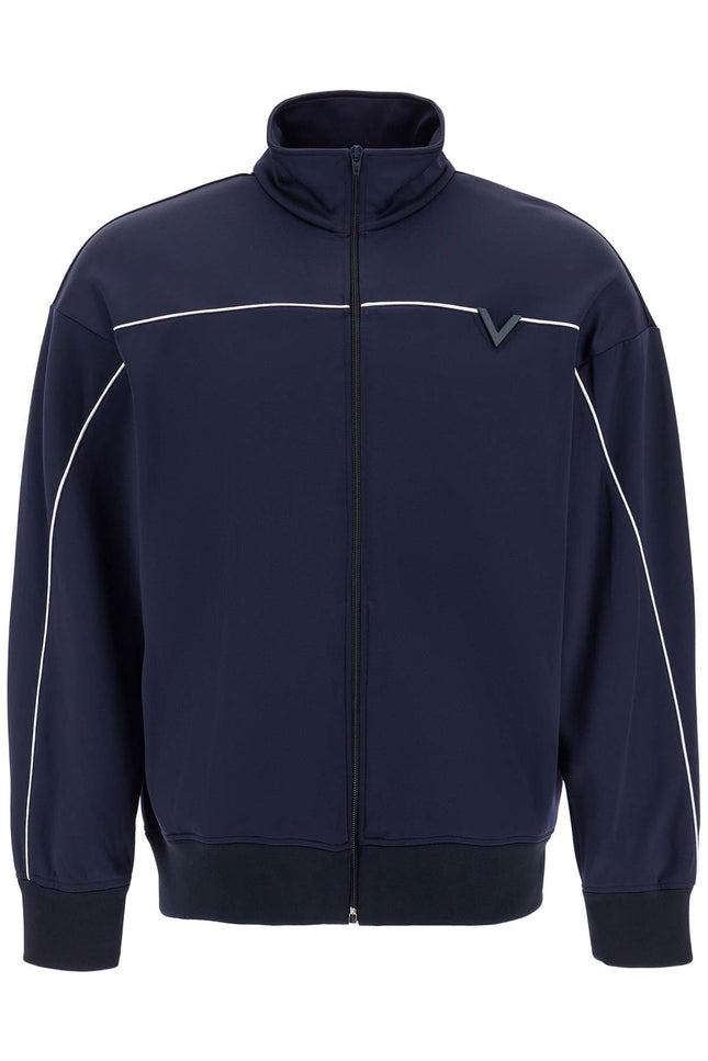 Valentino Garavani metallic v-detail sports sweatshirt