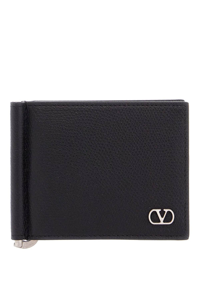 Valentino Garavani portafoglio uomo bifold pelle nera con fessure carte