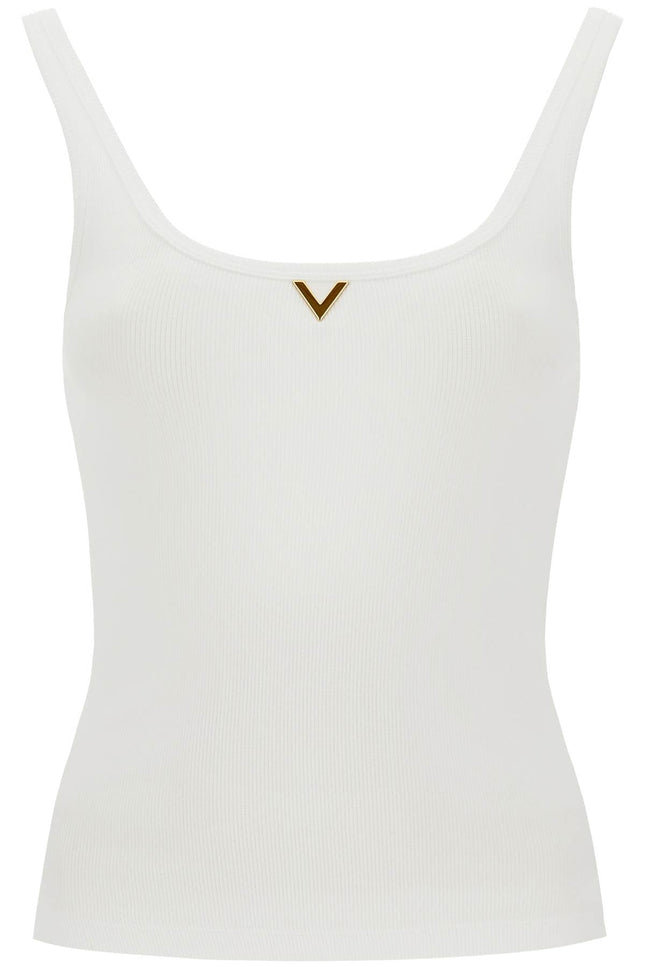 Valentino Garavani ribbed tank top with v neckline