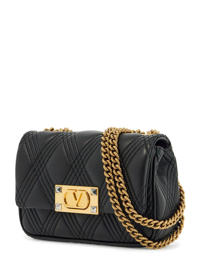 Valentino Garavani small black quilted shoulder bag with gold chain