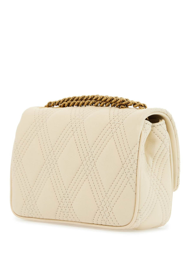 Valentino Garavani small shoulder bag in leather with golden chain butter white