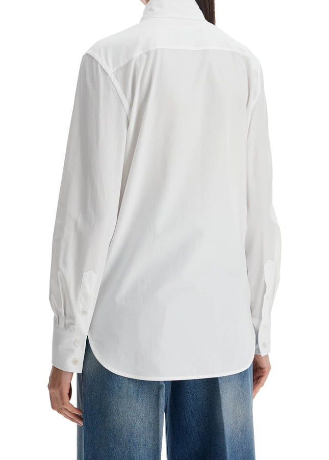 Valentino Garavani structured collar white optical long sleeve cotton shirt