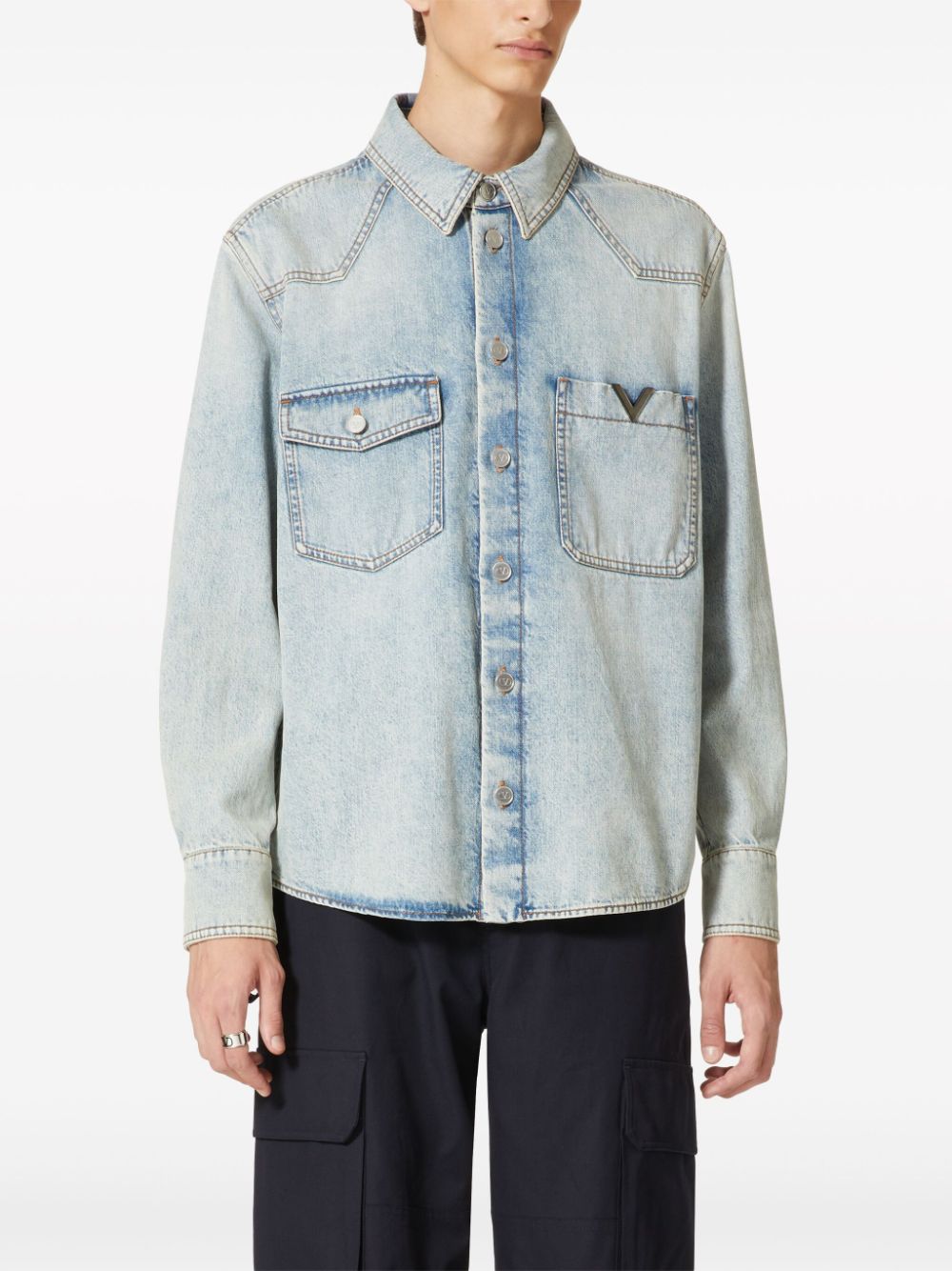 Valentino Shirts Clear Blue