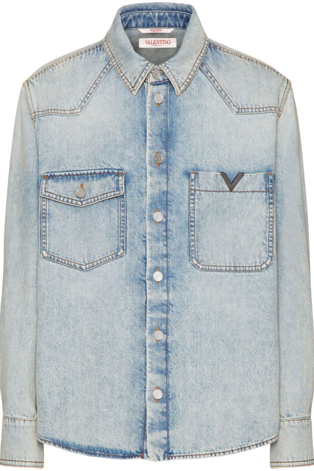 Valentino Shirts Clear Blue