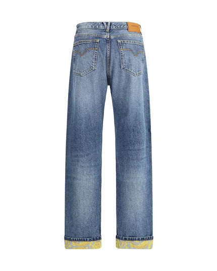 Versace Barocco Turn-Up Jeans