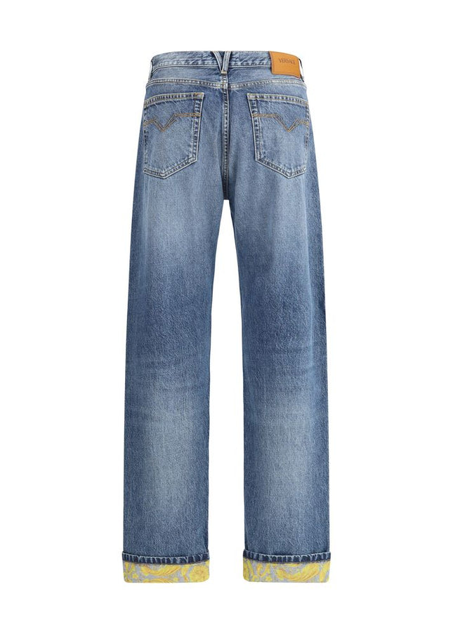 Versace Barocco Turn-Up Jeans