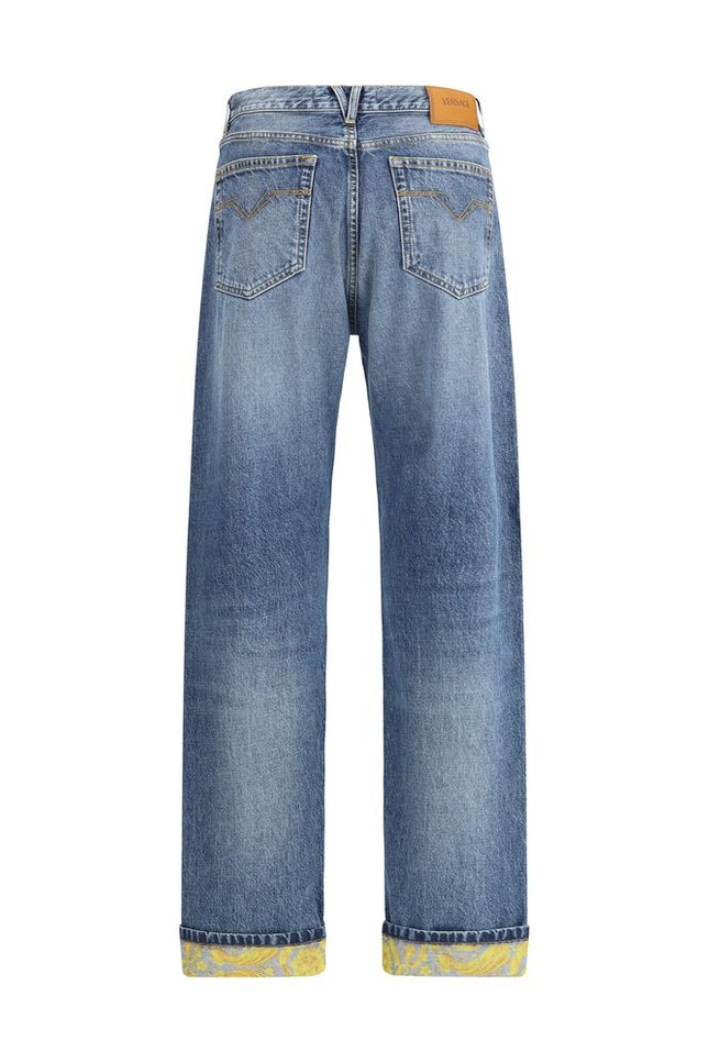 Versace Barocco Turn-Up Jeans