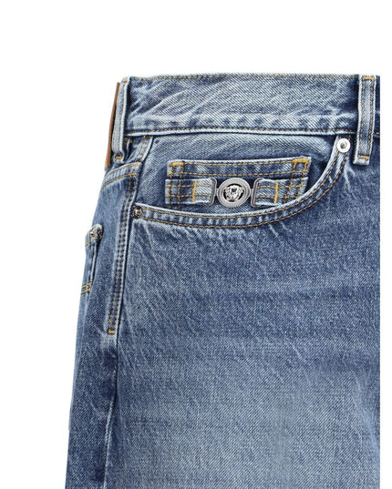 Versace Barocco Turn-Up Jeans