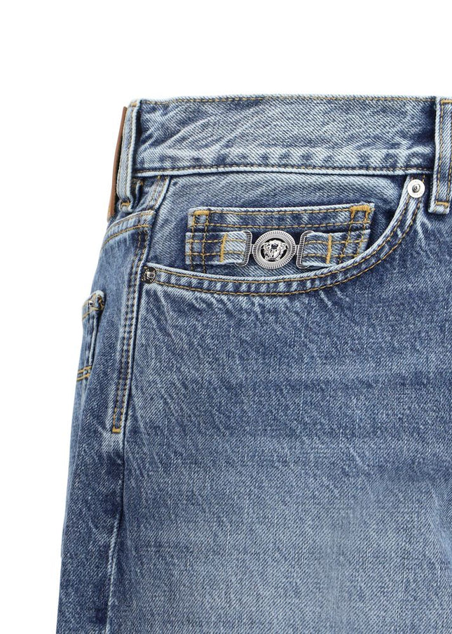 Versace Barocco Turn-Up Jeans