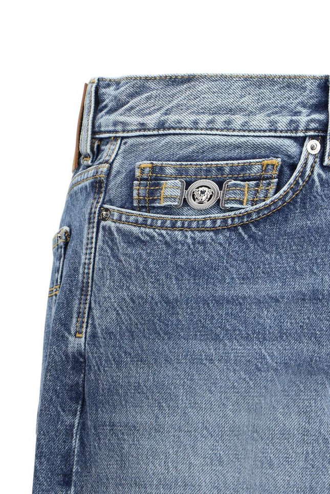 Versace Barocco Turn-Up Jeans