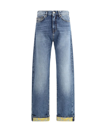 Versace Barocco Turn-Up Jeans