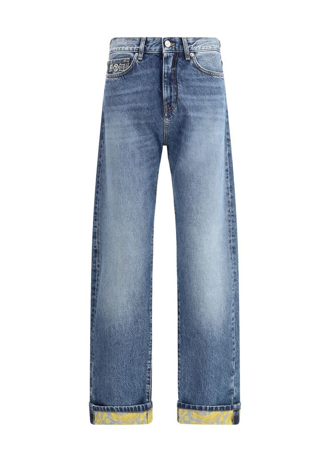 Versace Barocco Turn-Up Jeans