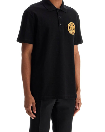 Versace chain crest polo shirt