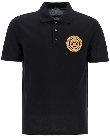 Versace chain crest polo shirt