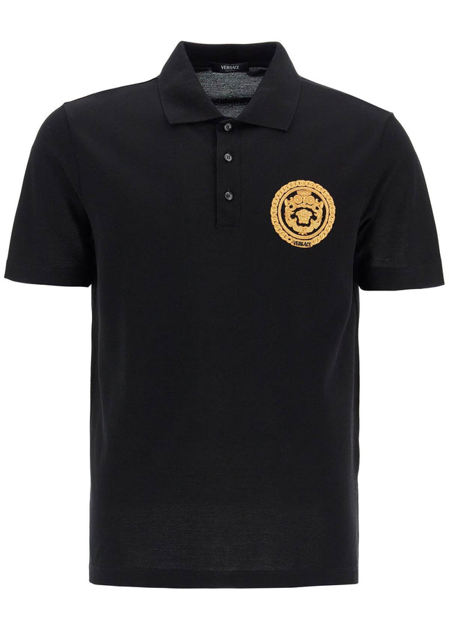 Versace chain crest polo shirt