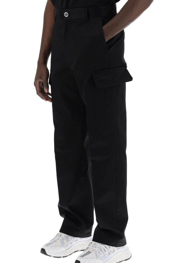 Versace cotton gabardine cargo pants in