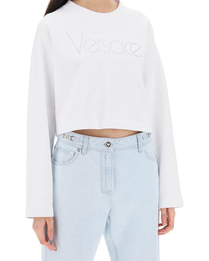 Versace "cropped sweatshirt with rhinestone