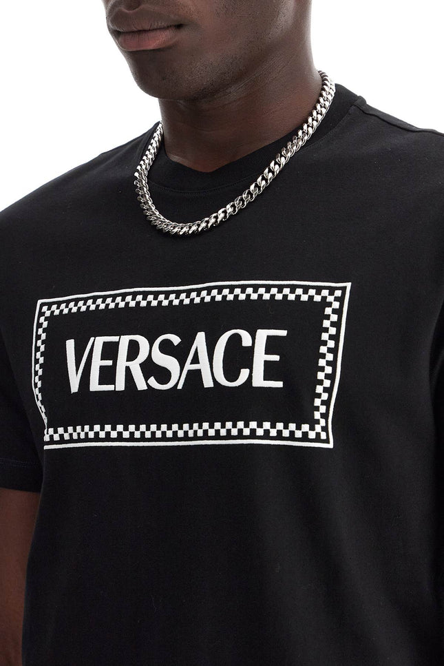 Versace embroidered logo t-shirt - Black