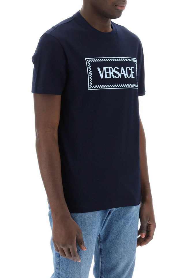 Versace embroidered logo t-shirt - Blue