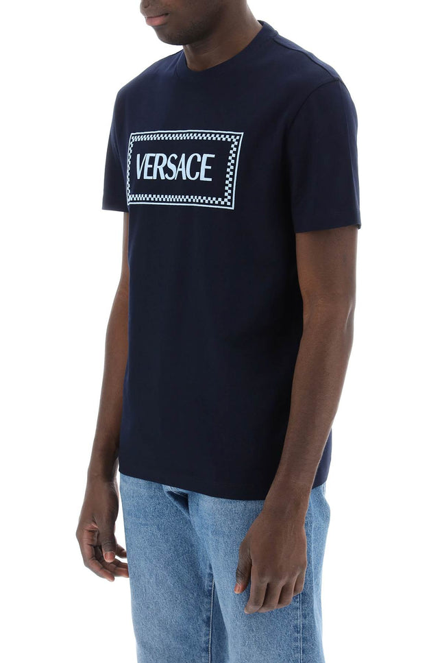 Versace embroidered logo t-shirt - Blue