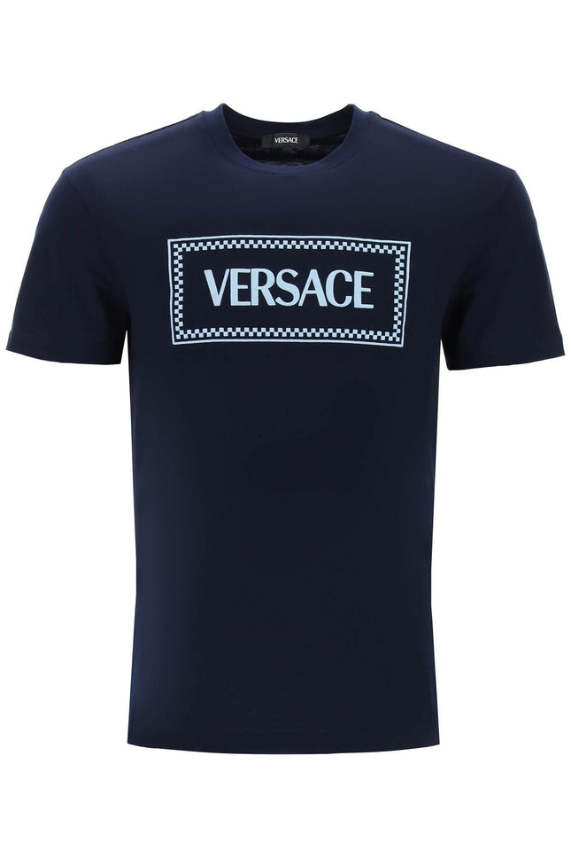 Versace embroidered logo t-shirt - Blue