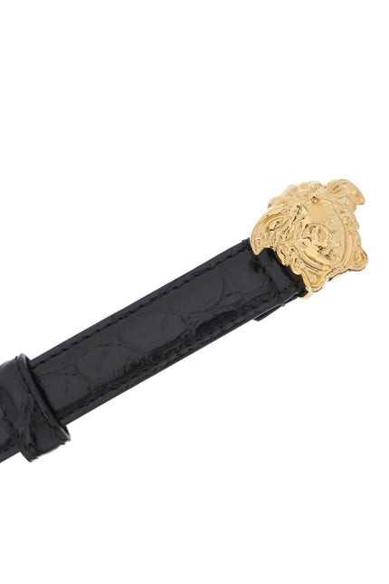 Versace la medusa croco-embossed belt