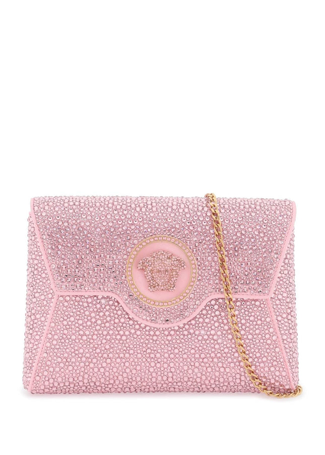 Versace la medusa envelope clutch with crystals