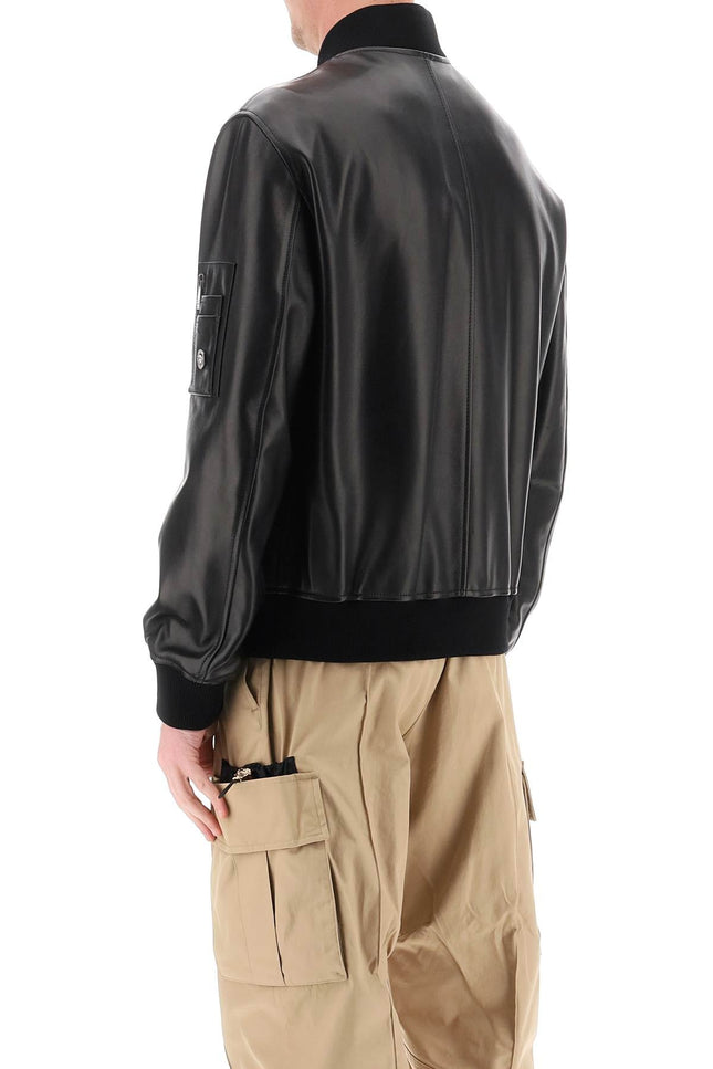 Versace leather bomber jacket