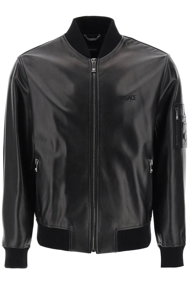 Versace leather bomber jacket