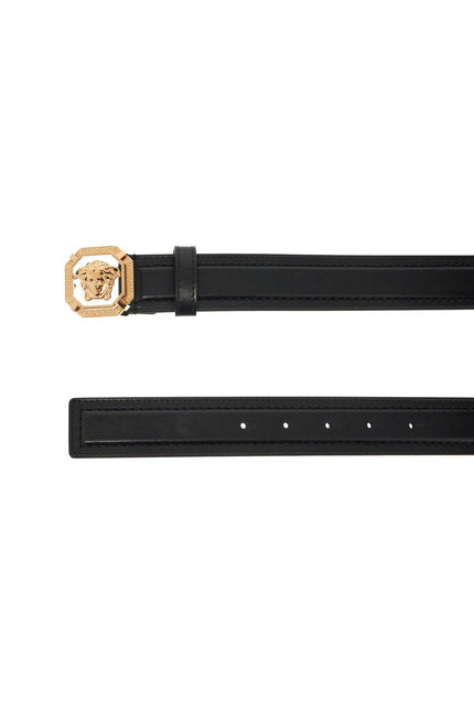 Versace "leather medusa belt with - Black