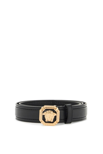 Versace "leather medusa belt with - Black
