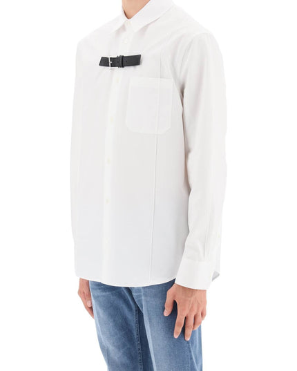 Versace leather strap shirt - White