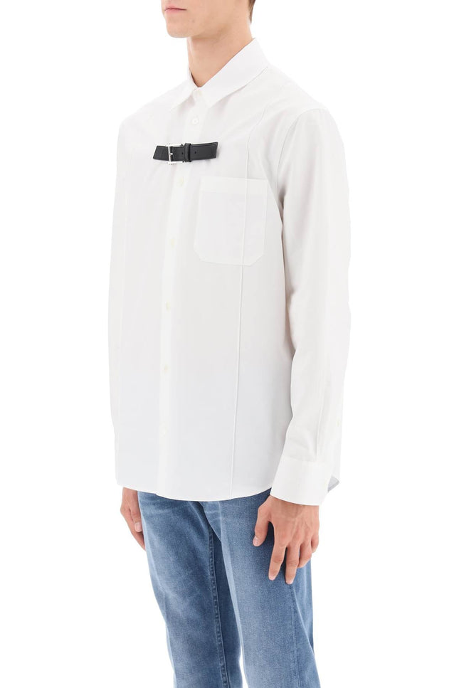 Versace leather strap shirt - White