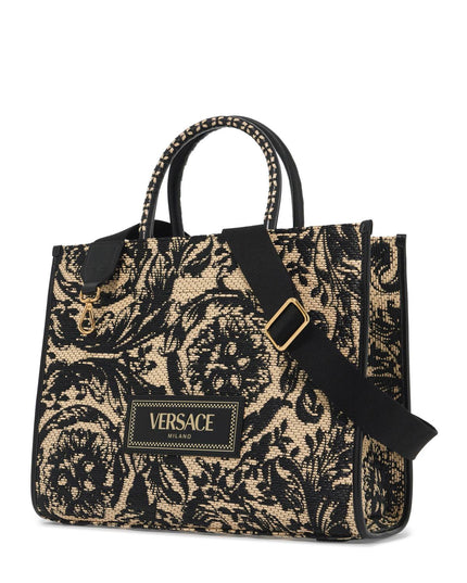 Versace medium athena barocco tote bag in raff