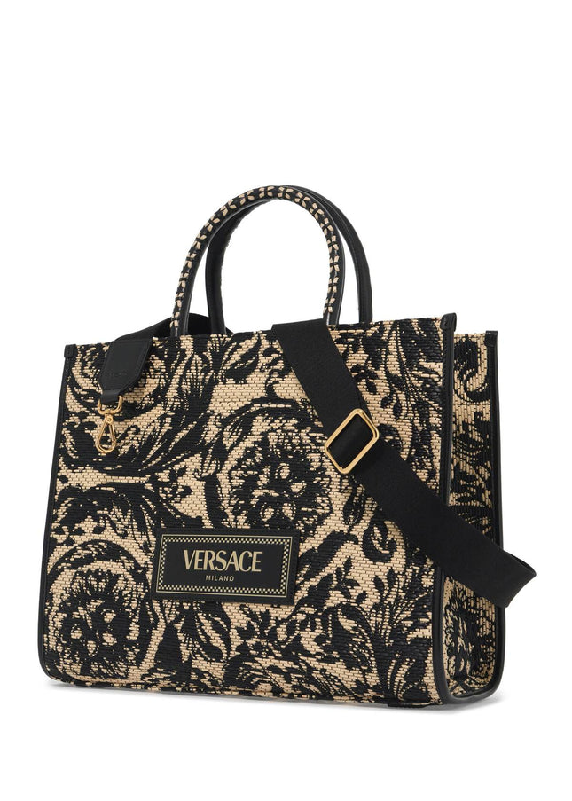 Versace medium athena barocco tote bag in raff