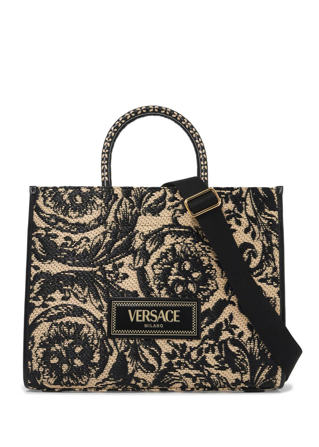 Versace medium athena barocco tote bag in raff