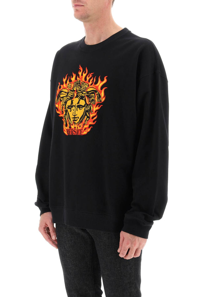 Versace medusa flame sweatshirt - Black